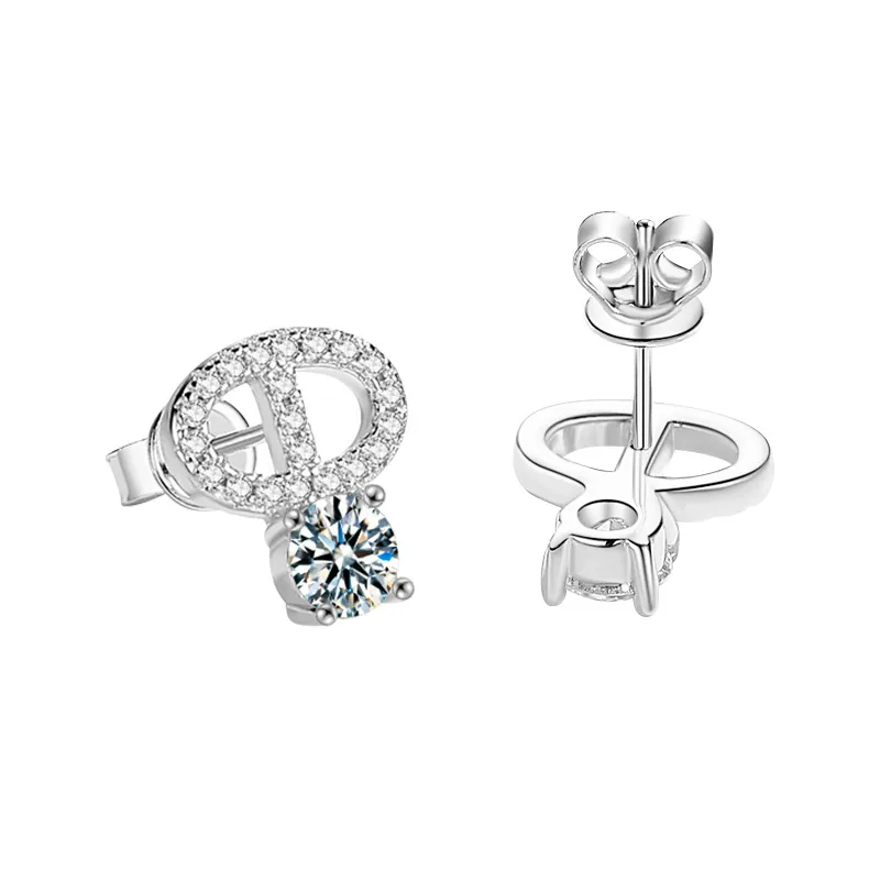 Brilliant GRA Moissanite Geometric Earrings