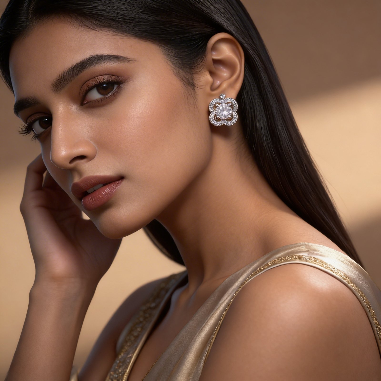 Dazzling GRA Certified Flower Stud Earrings - Image 2