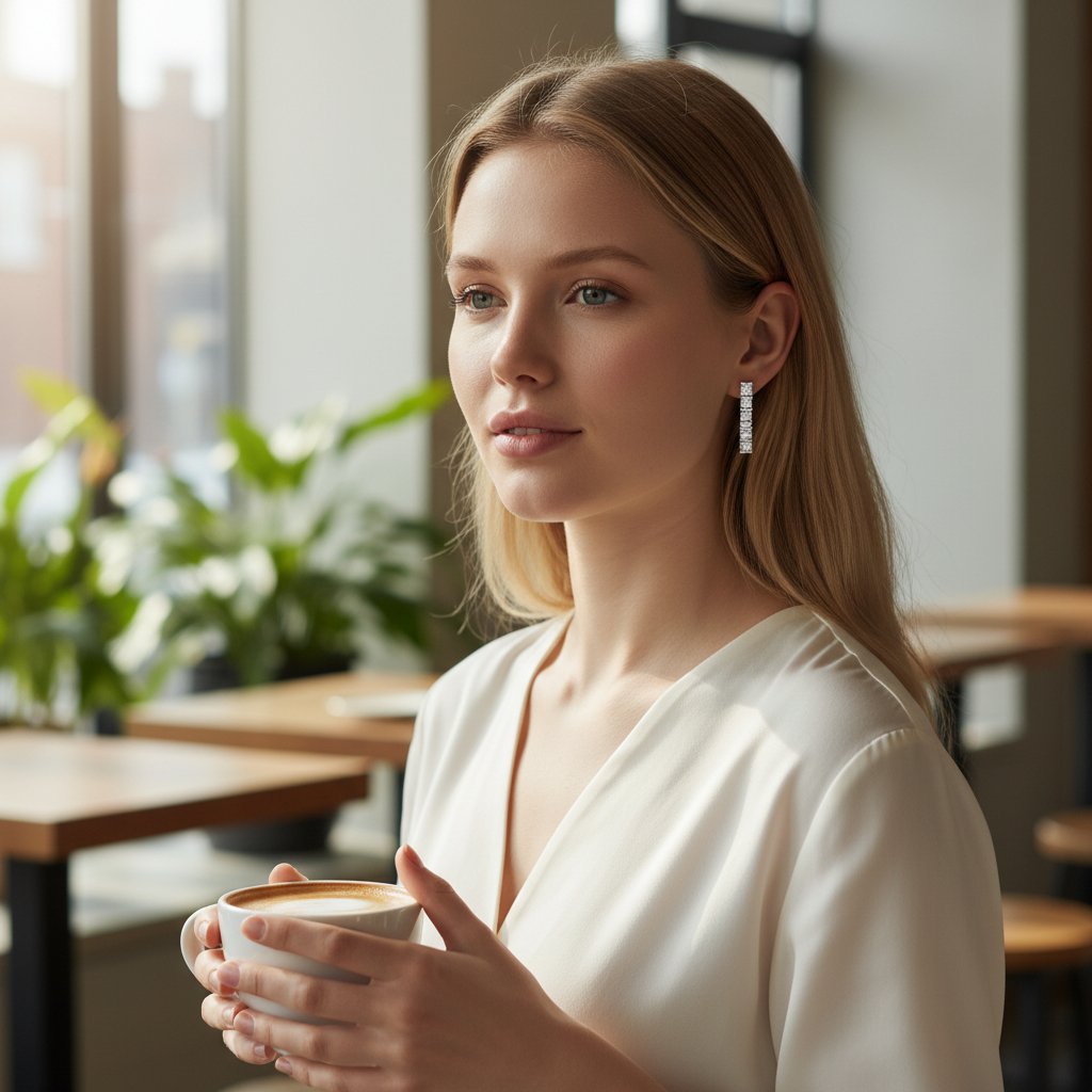 Dazzling Crystal Drop Ear Studs - Image 2