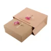 Luxurious Purple Gypsophila Cowhide Kraft Paper Gift Box | Large Square Sticker Design | Jewellery & Accessories Packaging Gift Box