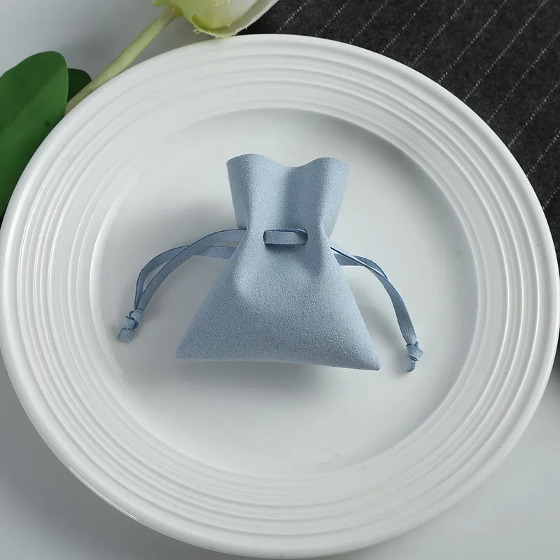 Simple Style PU Leather Jewellery Packaging Bag Solid Colour Multi-Size Ring Necklace Storage Gift Bag - Image 4