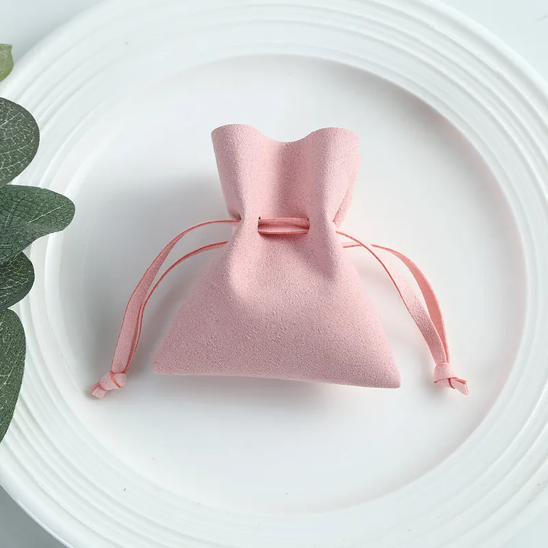 Simple Style PU Leather Jewellery Packaging Bag Solid Colour Multi-Size Ring Necklace Storage Gift Bag - Image 3