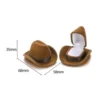 Cowboy Hat  Flocking Cute Fashion Bag  Heart Shape Rings & Earrings Storage Jewellery Box