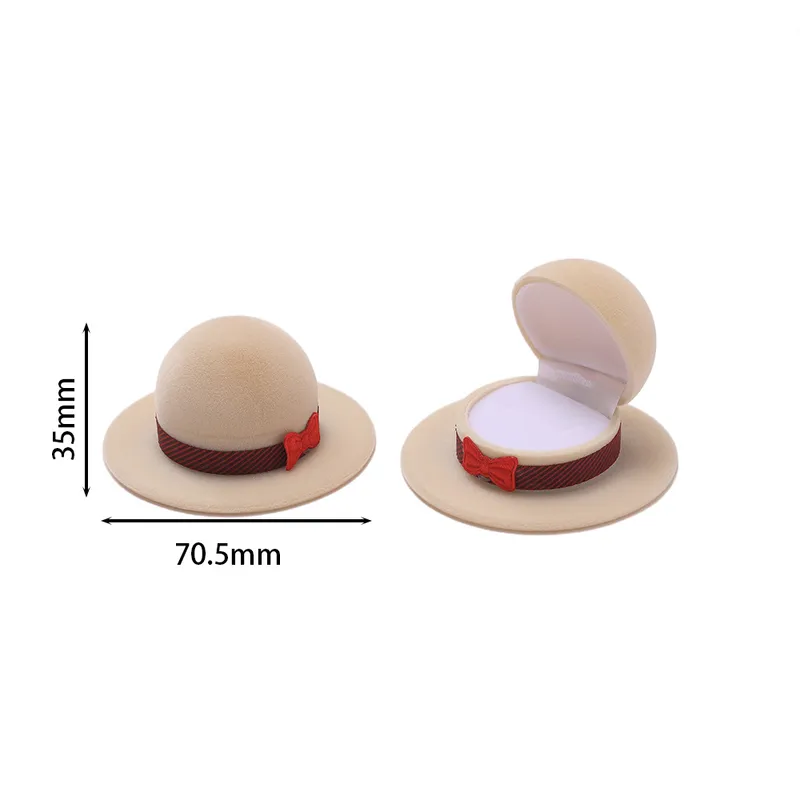 Stylish Casual Hat Flocking Velvet Jewellery Box | Fashion Hat Shape | Ring & Earring Storage Premium Gift Box