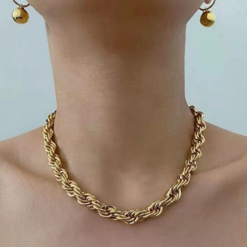 IG Style Solid Color 18K Necklace Twisted Rope Chain — Buy online India at Divine Aura Jewels