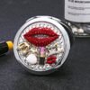 Red Lip Lipstick Bag Double-sided Portable Cosmetic Mirror - Metal — Buy online India at Divine Aura Jewels