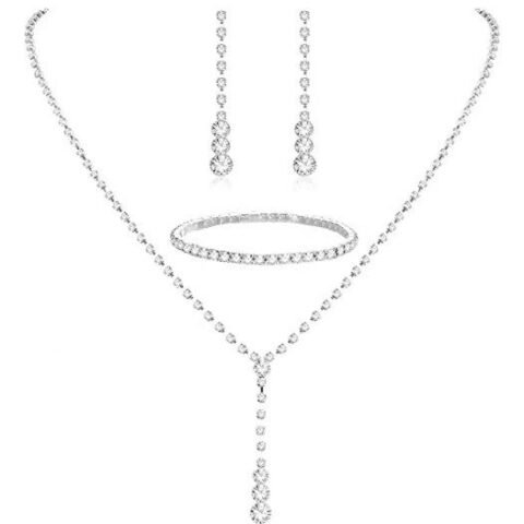 Fashion Water Droplets Rhinestones Bracelets Earrings Necklace — Buy online India at Divine Aura Jewels