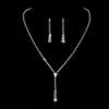 Earrings + Necklace Luxurious Bridal Geometric Rhinestone Tassel - TL028 — Buy online India at Divine Aura Jewels