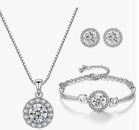 Fashion Water Droplets Rhinestones Bracelets Earrings Necklace — Buy online India at Divine Aura Jewels