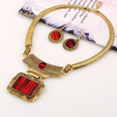 Elegant Classic Style Round Square Shell Alloy Wholesale Earrings Necklace - Jewellery - Image 2
