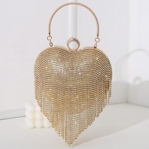 Pu Leather Heart Shape Tassel Evening Bags - Jewellery - Image 2