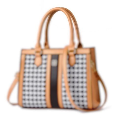 Women’s Pu Leather Plaid Elegant Square Zipper Square Bag - Jewellery - Image 2