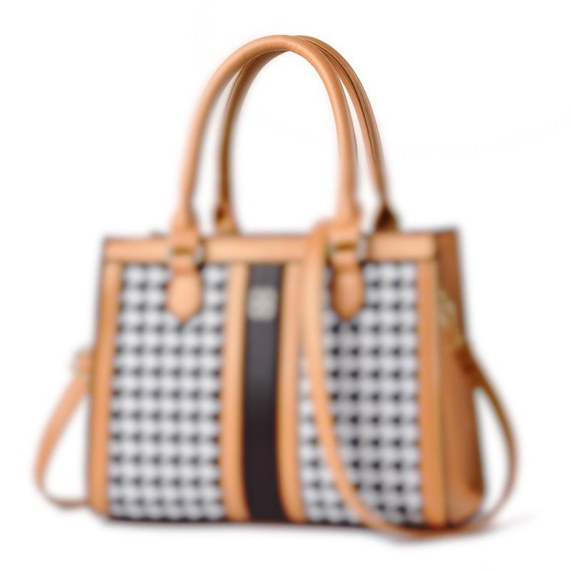 Women’s Pu Leather Plaid Elegant Square Zipper Square Bag - Jewellery - Image 2