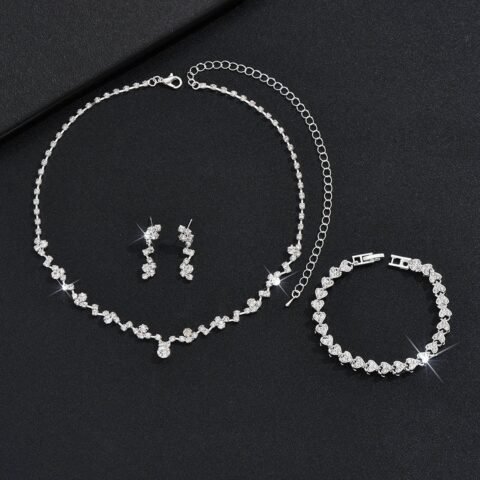 Fashion Water Droplets Rhinestones Bracelets Earrings Necklace — Buy online India at Divine Aura Jewels