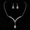 Earrings + Necklace Luxurious Bridal Geometric Rhinestone Tassel - TL142 — Buy online India at Divine Aura Jewels