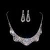 Earrings + Necklace Luxurious Bridal Geometric Rhinestone Tassel - TL137 — Buy online India at Divine Aura Jewels