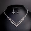 Earrings + Necklace Luxurious Bridal Geometric Rhinestone Tassel - TL140 — Buy online India at Divine Aura Jewels