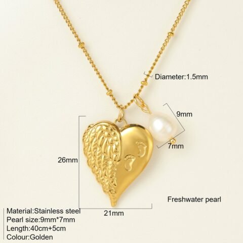 Angel Heart Shape Bow Knot Pendant Necklace Clip Bead Necklace — Buy online India at Divine Aura Jewels