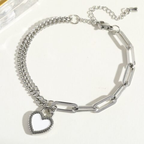 Heart Shape 18K Gold-Plated Titanium Steel Bracelet for Women — Buy online India at Divine Aura Jewels