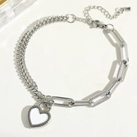 Elegant Heart Shape Titanium Steel 18K Gold Plated Bracelets in Bulk - Jewellery - Image 2