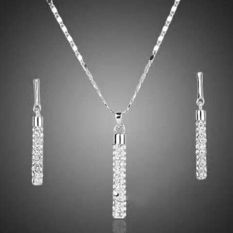 Geometric Zircon Earrings Necklace — Buy online India at Divine Aura Jewels