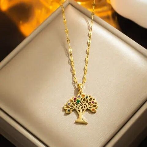 Simple Style Four Leaf Clover Bear Flower Titanium Steel Inlay Shell Zircon Bracelets Earrings Necklace - 554 Gold | Fashion jewellery | Divine Aura Jewels