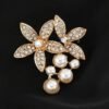 Pin Flower Metal Pearls Diamond Brooches - Wheat Silver Brooch 7.5cm — Buy online India at Divine Aura Jewels