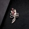 Pin Flower Metal Pearls Diamond Brooches - Wheat Gold Brooch 7.5cm — Buy online India at Divine Aura Jewels