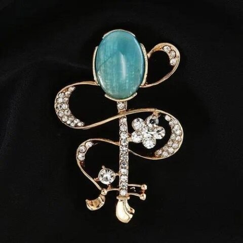 Pin Flower Metal Pearls Diamond Brooches - Lightning Brooch Silver 7.5cm — Buy online India at Divine Aura Jewels