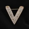 Pin Flower Metal Pearls Diamond Brooches - 1 Leaf Brooch Golden 7.5cm — Buy online India at Divine Aura Jewels