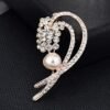 Pin Flower Metal Pearls Diamond Brooches - Peacock Brooch Silver 7.5cm — Buy online India at Divine Aura Jewels