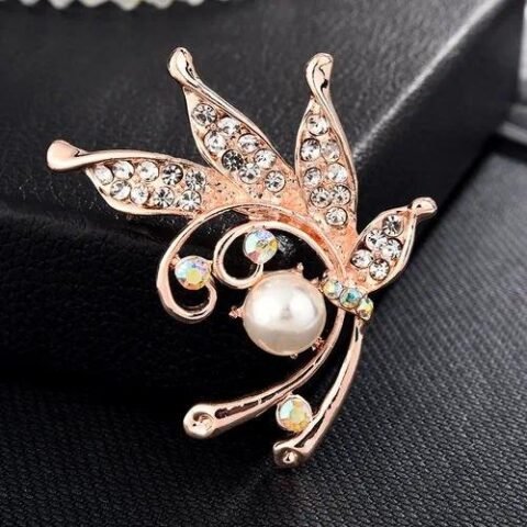 Pin Flower Metal Pearls Diamond Brooches - Asterism Brooch Silver 7.5cm — Buy online India at Divine Aura Jewels