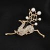 Pin Flower Metal Pearls Diamond Brooches - Heart Brooch Silver 7.5cm — Buy online India at Divine Aura Jewels