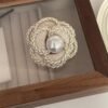 Pin Flower Metal Pearls Diamond Brooches - Bow Silver Brooch 7.5cm — Buy online India at Divine Aura Jewels
