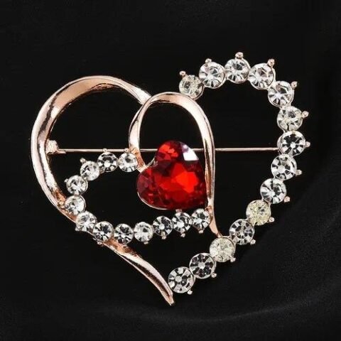 Pin Flower Metal Pearls Diamond Brooches - Simple Full Diamond Silver 7.5cm — Buy online India at Divine Aura Jewels
