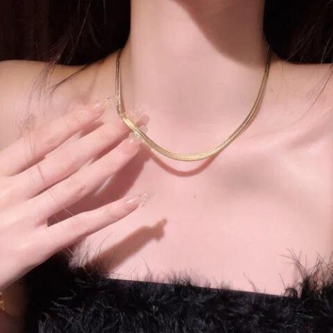Retro Classic Style Commute Solid Color 304 Stainless Steel 18K Gold Plated Plating Necklace - Jewellery - Image 2