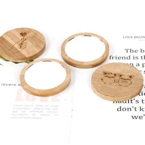 Simple Style Solid Color Wood Mirror 1 Piece - Wooden Small round Mirror | Fashion jewellery | Divine Aura Jewels