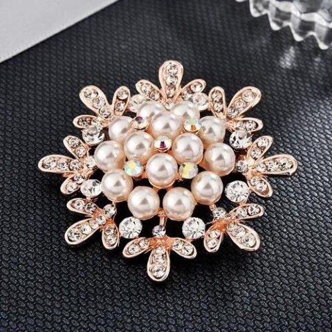 Elegant Pin Flower Brooches - 2-Pearl Garland — Buy online India at Divine Aura Jewels