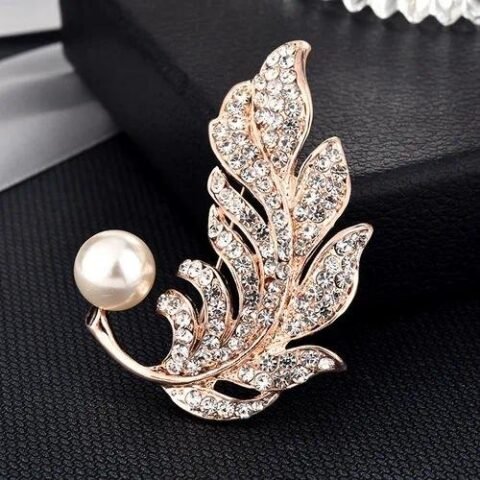 Elegant Pin Flower Brooches - 5-Feather Leaves — Buy online India at Divine Aura Jewels
