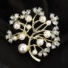 Elegant Pin Flower Brooches - 45-Crystal Pearl Tree — Buy online India at Divine Aura Jewels