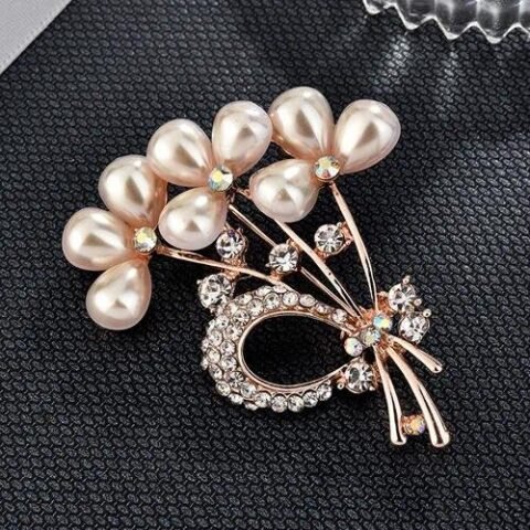 Elegant Pin Flower Brooches - 49-8-Word Pearl — Buy online India at Divine Aura Jewels