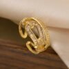 Geometric Solid Color Zircon Open Rings - 14036 — Buy online India at Divine Aura Jewels