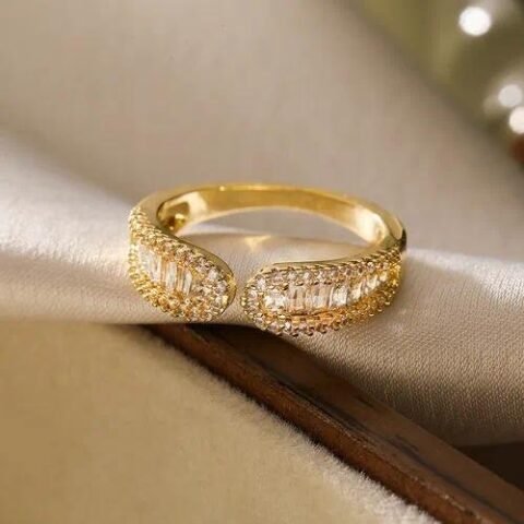 Geometric Solid Color Zircon Open Rings - 14040 — Buy online India at Divine Aura Jewels