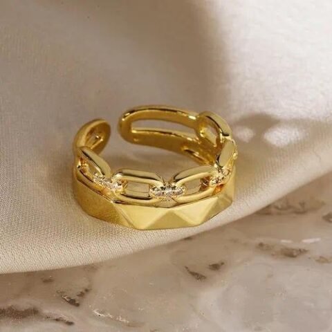 Geometric Solid Color Zircon Open Rings - 14041 — Buy online India at Divine Aura Jewels