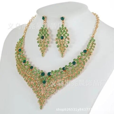 Luxurious Geometric Crystal Earrings Necklace — Buy online India at Divine Aura Jewels
