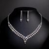 Earrings + Necklace Luxurious Bridal Geometric Rhinestone Tassel - TL149 — Buy online India at Divine Aura Jewels
