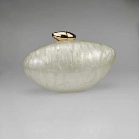 Coffee Rose Red White Arylic Marble Oval Evening Bags - Jewellery - Image 2