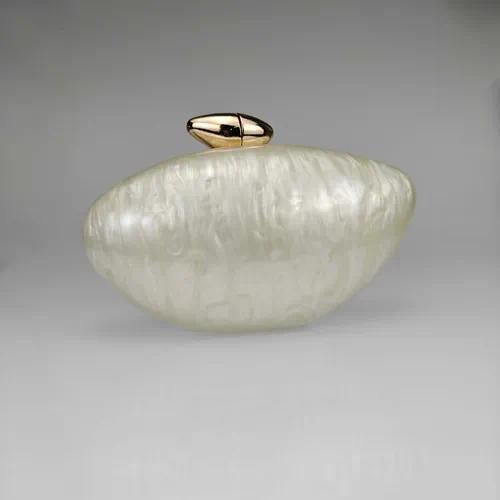 Coffee Rose Red White Arylic Marble Oval Evening Bags - Jewellery - Image 2