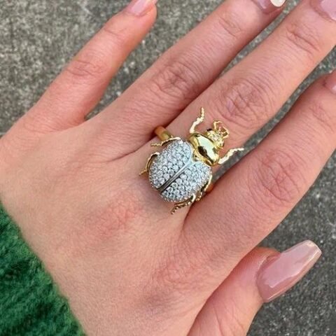 18K Insect Shell Zircon Open Rings - Gold — Buy online India at Divine Aura Jewels
