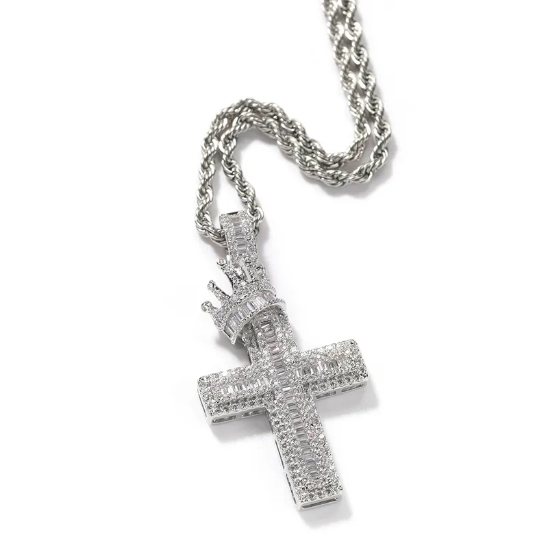 Crown Cross Pendant Necklace - Image 3